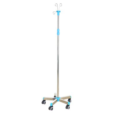 ETELIN Portable IV Pole, Height-Adjustable Infusion Bag Stand with 4 Hooks