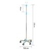ETELIN Portable IV Pole, Height-Adjustable Infusion Bag Stand with 4 Hooks view 3