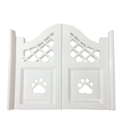 Kunovo Cat Paw Café Saloon Swing Doors, Solid Wood, Half-Height, White, 27.5 x 35.4 in