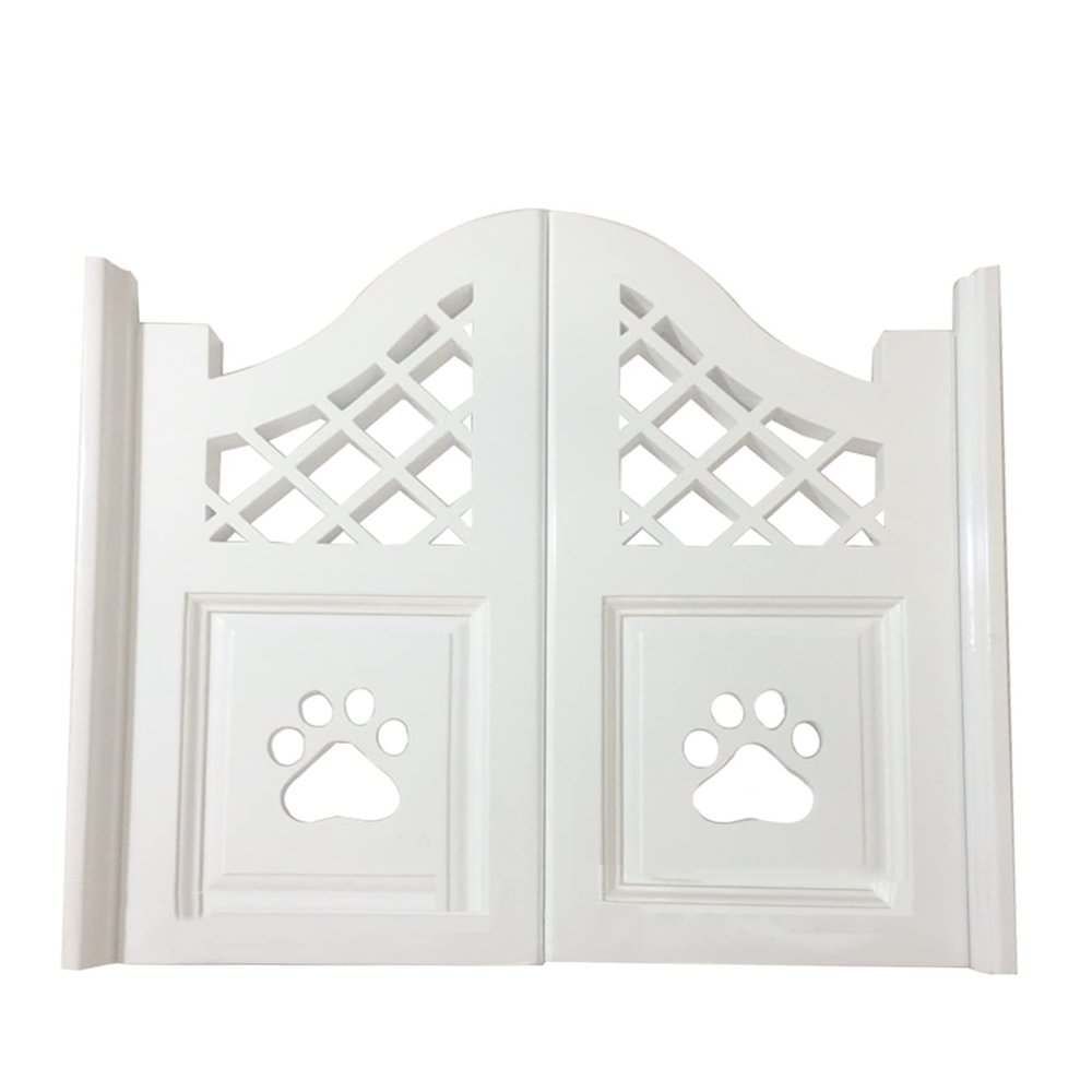Kunovo Cat Paw Café Saloon Swing Doors, Solid Wood, Half-Height, White, 27.5 x 35.4 in