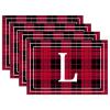 Letter L Monogram Personalized Buffalo Plaid Placemats, 4-Piece Set view 1