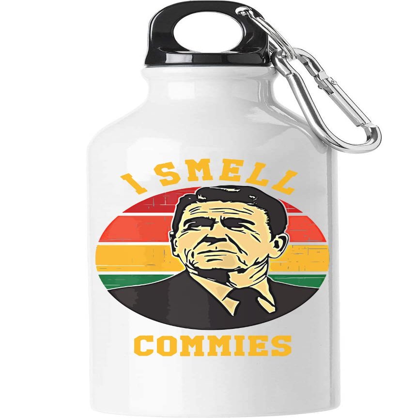 American President I Smell Commies Tourist Water Bottle, White, 400 ml