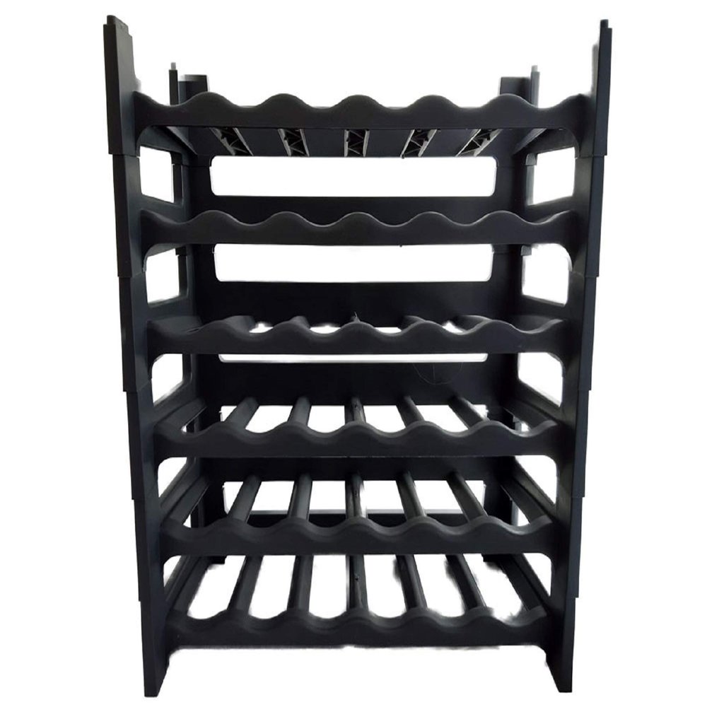 WieWin Wine Rack for 36 Bottles, Anthracite Plastic