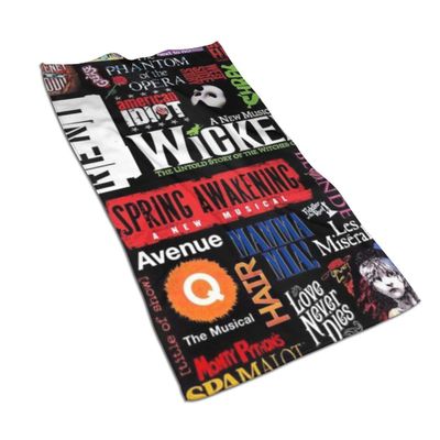 AOOEDM Broadway Theatre Musical Poster Towel, Highly Absorbent, Large Decorative Towel, 40.6 x 76.2 cm