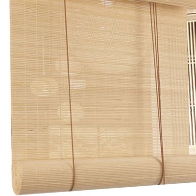MHUQIA Weatherproof Bamboo Roller Blind 50 x 60 cm, Outdoor Blind with 70% Blackout, Sun Protection and Natural Heat Insulation for Pergolas and Balconies