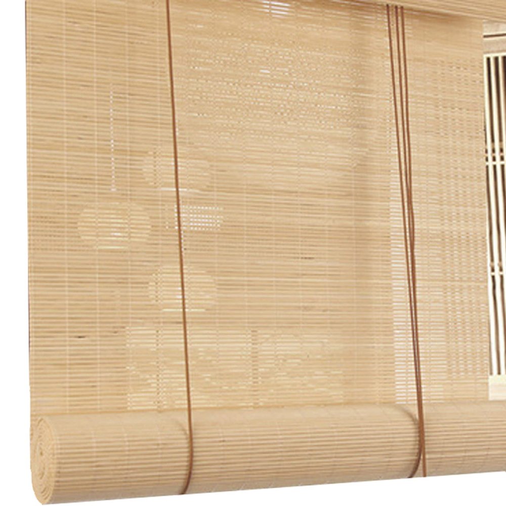 MHUQIA Weatherproof Bamboo Roller Blind 50 x 60 cm, Outdoor Blind with 70% Blackout, Sun Protection and Natural Heat Insulation for Pergolas and Balconies