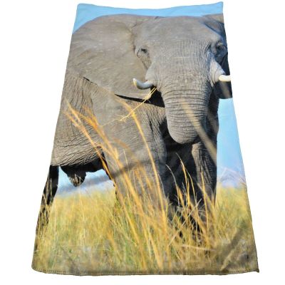 AOOEDM Bush Elephant African Print Towel, Absorbent Bath Towel, Soft Face Towel, Beach Towel for Bathroom or Hotel