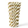 2000 Biodegradable Paper Party Straws, Gold and White view 1