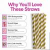 2000 Biodegradable Paper Party Straws, Gold and White view 3