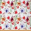 Poppy Floral Upholstery Fabric by the Yard, Watercolor Flowers, 460 x 150 cm view 1