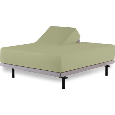Cottingon 1-Piece Split-Top Fitted Sheet for King-Size Beds, 100% Egyptian Cotton, 86.4 cm, for Sleep Number Beds with 40.6 cm Deep Mattress, Sage Green