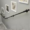 Whnoorher Black Pipe-Style Handrail for Indoor and Outdoor Stairs, 600 cm view 2