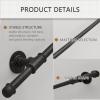 Whnoorher Black Pipe-Style Handrail for Indoor and Outdoor Stairs, 600 cm view 4