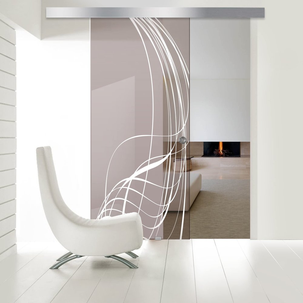BOSS Black LAVA Interior Glass Sliding Door, 90 x 215 cm, Left