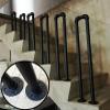 MAZYURBAN U-Shaped Handrail for Stairs, Industrial Pipe Safety Support Bar for Concrete or Wood, Indoor or Outdoor, Matte Black, 100 cm view 4