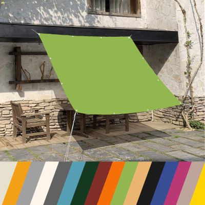 KUAW Rectangular Sun Shade Sail 3 x 5 m, 95% UV Protection, Green