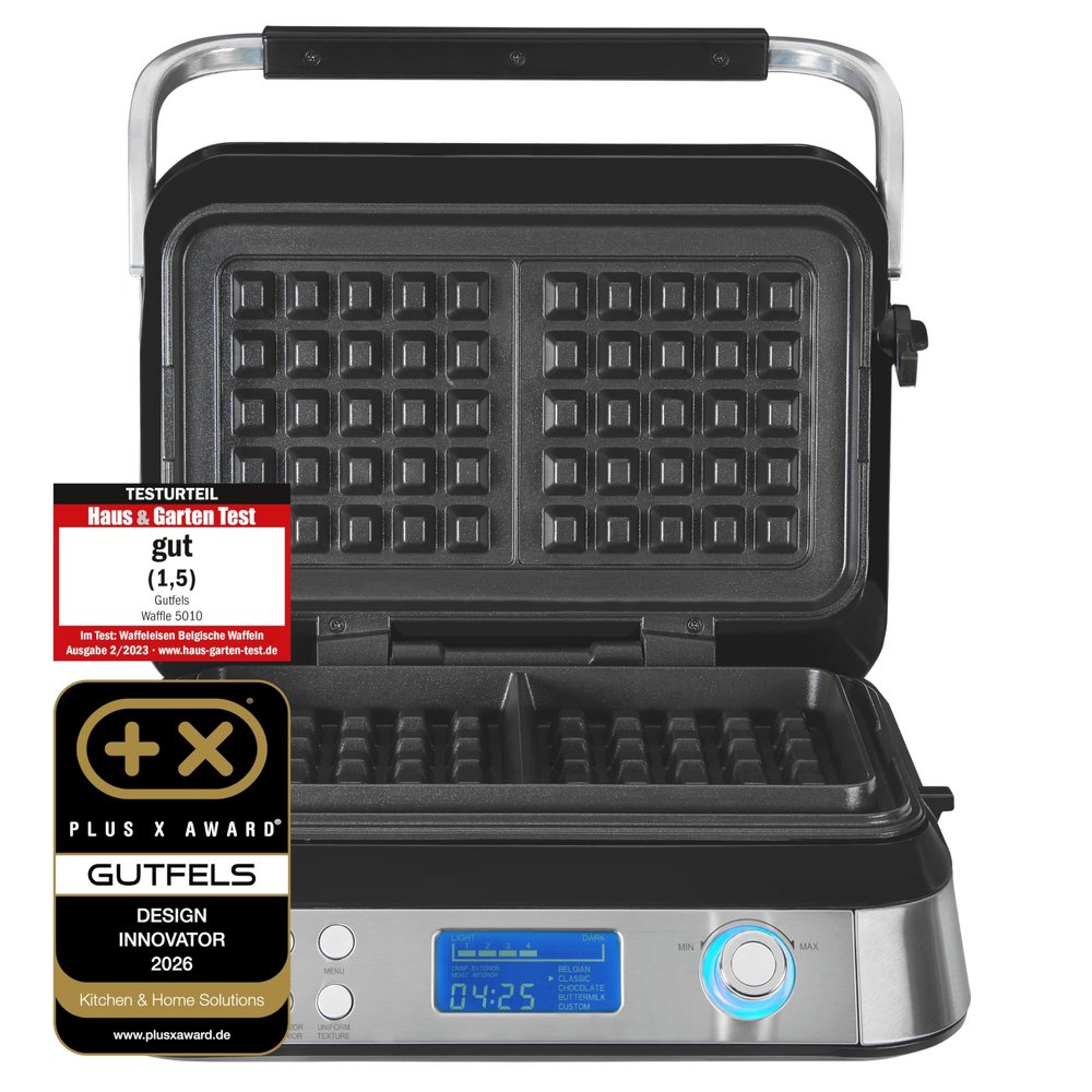 Waffle Belgian Waffle Maker 1600W, LCD Display & 5 Programs