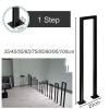Outdoor Garden Stair Handrail for Veranda and Deck, Matte Black Wrought-Iron Pipe, 45 cm (1.5 ft) view 2