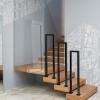 Outdoor Garden Stair Handrail for Veranda and Deck, Matte Black Wrought-Iron Pipe, 45 cm (1.5 ft) view 3
