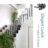 Outdoor Garden Stair Handrail for Veranda and Deck, Matte Black Wrought-Iron Pipe, 45 cm (1.5 ft) view 4