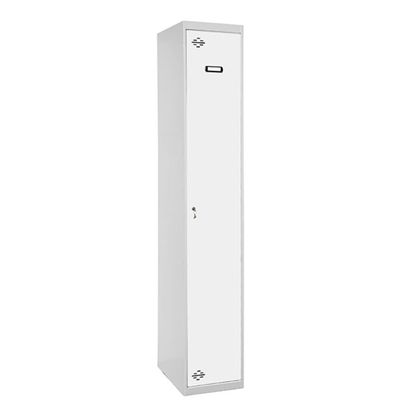 Simon Rack Simonlocker Metal Wardrobe, 1 Door, with Key, 1800 x 400 x 500 mm, Gray/White