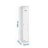 Simon Rack Simonlocker Metal Wardrobe, 1 Door, with Key, 1800 x 400 x 500 mm, Gray/White view 2