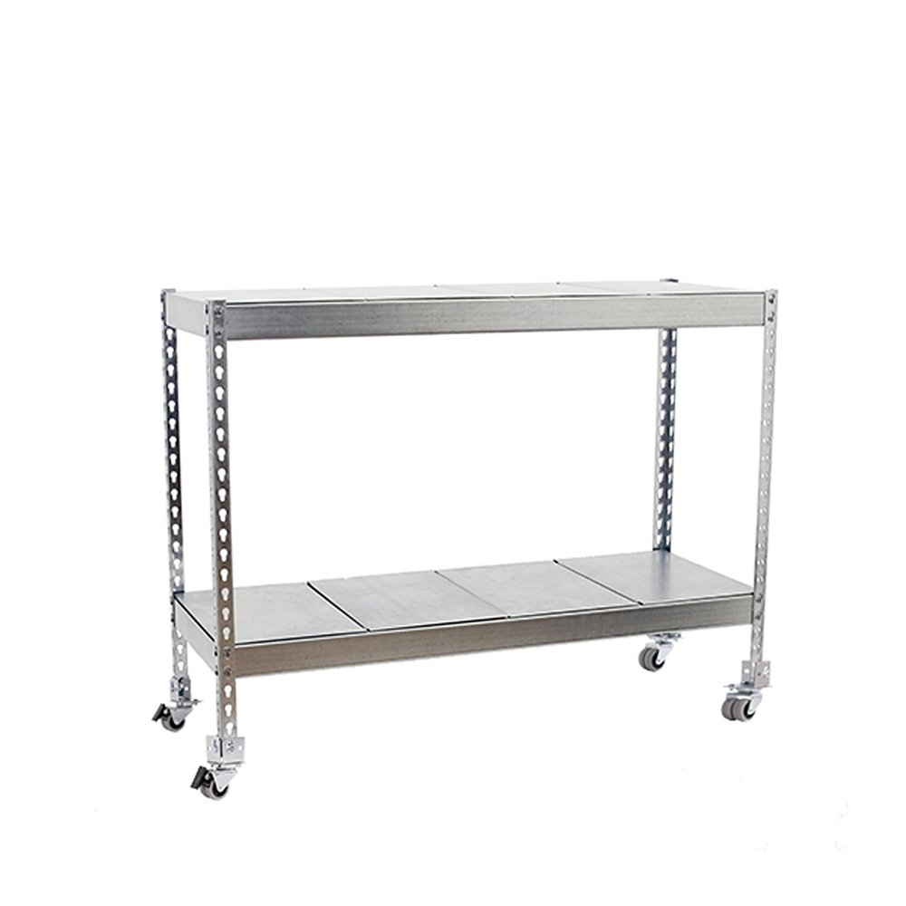 SimonRack SimonWerkstatt Metal Shelving Unit, 75 kg, 975 x 1500 x 750 mm, 2 Shelves, with Wheels, Galvanized