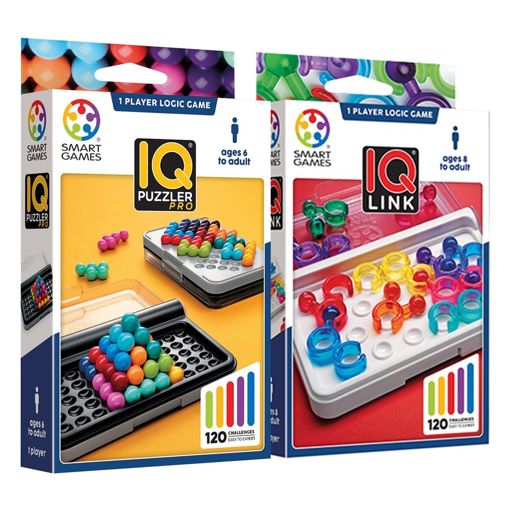 LUDILO SmartGames IQ Puzzler Pro & IQ Link Puzzle Games for Ages 6+