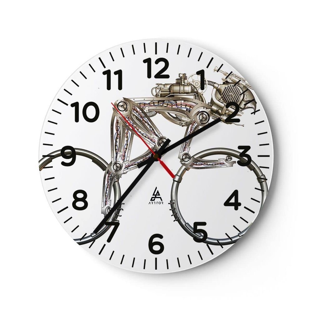 ARTTOR Modern Round Glass Wall Clock 40 x 40 cm, Other - 4194