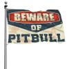 Beware of Pitbull Flag for Man Cave, Retro Home Decor, 60 x 90 cm view 1