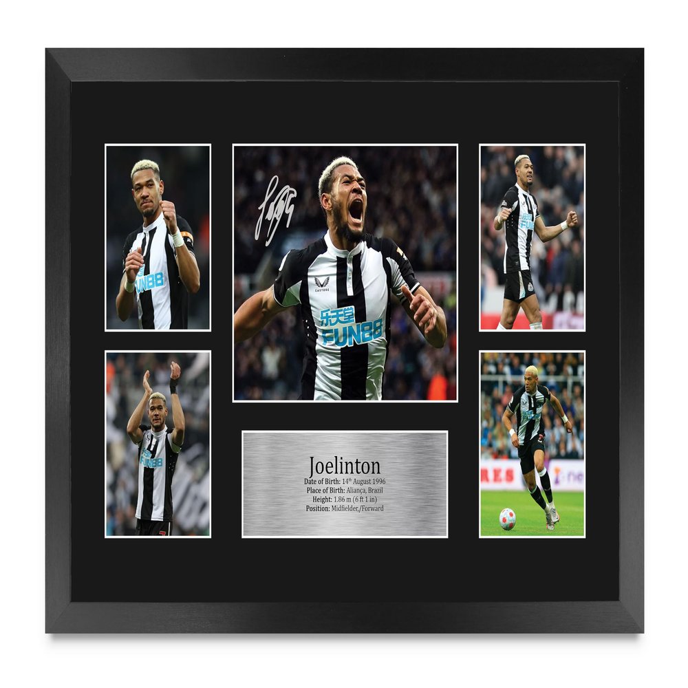 HWC Trading FR A3 Joelinton Magpies Framed Signed Autograph Photo Display for Football Fans