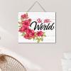 NABRAND Happy Mother's Day Floral Wooden Wall Plaque, 10 x 12 in view 3