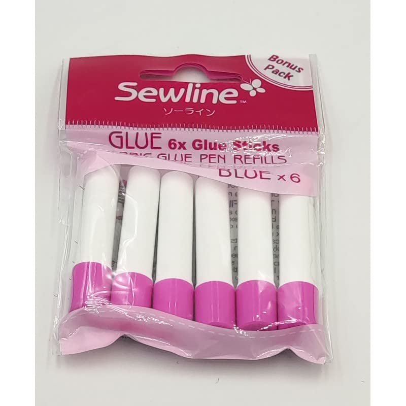 Sewline Replacement Glue Sticks, Blue, 6 Count
