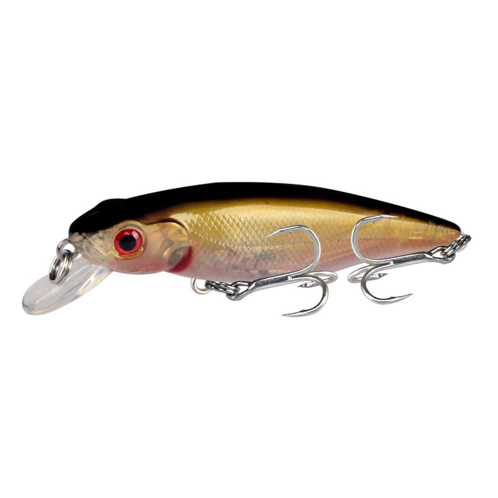 Comcapy 1pc Floating Minnow Fishing Lure, 8.5 cm, 9 g, 3D Eyes, Hard Lure with Treble Hooks (Color: 10)