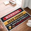 COTECI Basement Bar Warning Beer Refrigerator Rug, Fall House Doormat, Outdoor Pool Decor (65 x 90 cm) view 1