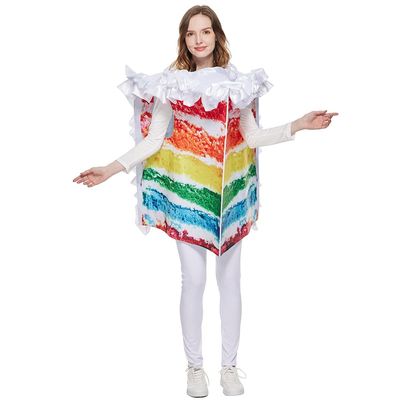 FantastCostumes Rainbow Sponge Cake Costume for Adults, Unisex, Multicolor