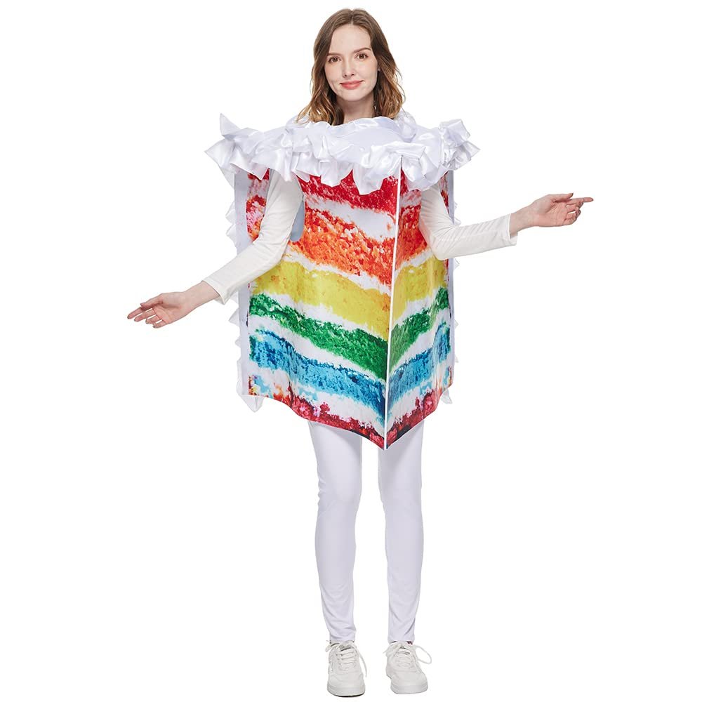 FantastCostumes Rainbow Sponge Cake Costume for Adults, Unisex, Multicolor