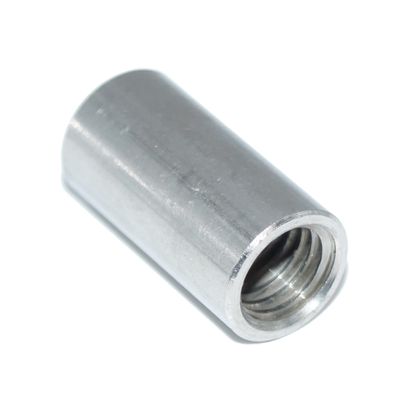 Round Coupling Nuts M16 x 40, 2-Pack, A2 Stainless Steel, Internal Thread, V2A, Rust-Resistant, 25 mm Outer Diameter
