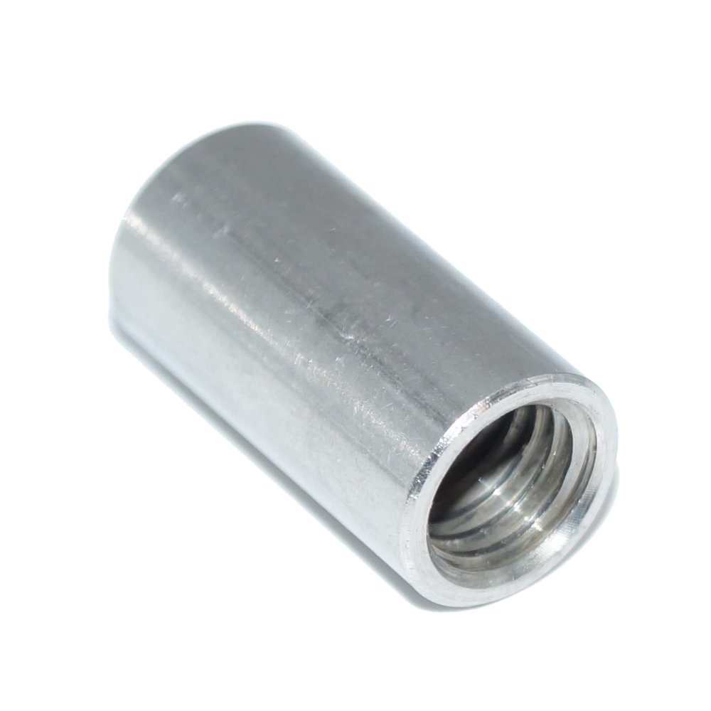 M6 x 30 Round Threaded Sleeves, 25-Pack, A2 Stainless Steel, 10 mm OD