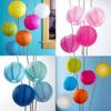 Yeehliny Round Pink Paper Lanterns, 5-Pack, 25 cm view 3