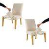 Tommychairs JAZZ Upholstered Chairs, Set of 2, Oak-Colored Beech Wood, Ivory Fabric Cover view 1