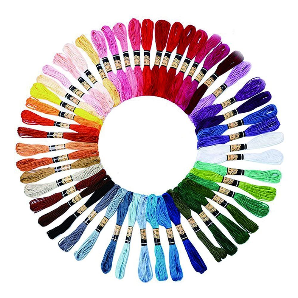 Leczany Embroidery Floss Set for Cross-Stitch, 50 Colors