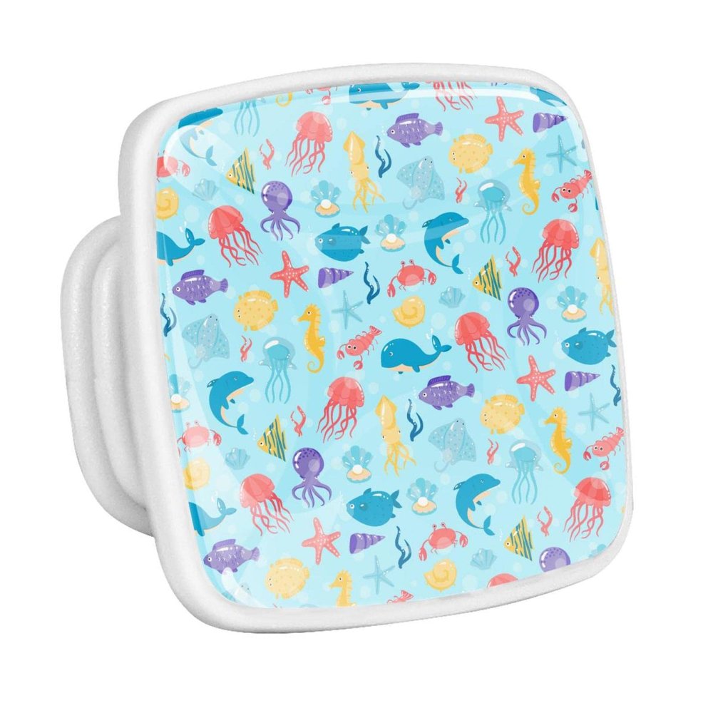 Sea Animal Crab Jellyfish Dolphin Drawer Knobs, 4-Piece Set