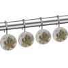 12-Pack Decorative Shower Curtain Hooks, Stainless Steel Rings, Retro Nautical Map view 2