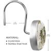 12-Pack Decorative Shower Curtain Hooks, Stainless Steel Rings, Retro Nautical Map view 3