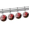 12-Pack Decorative Stainless Steel Shower Curtain Hooks, Happy Halloween Pumpkin view 2