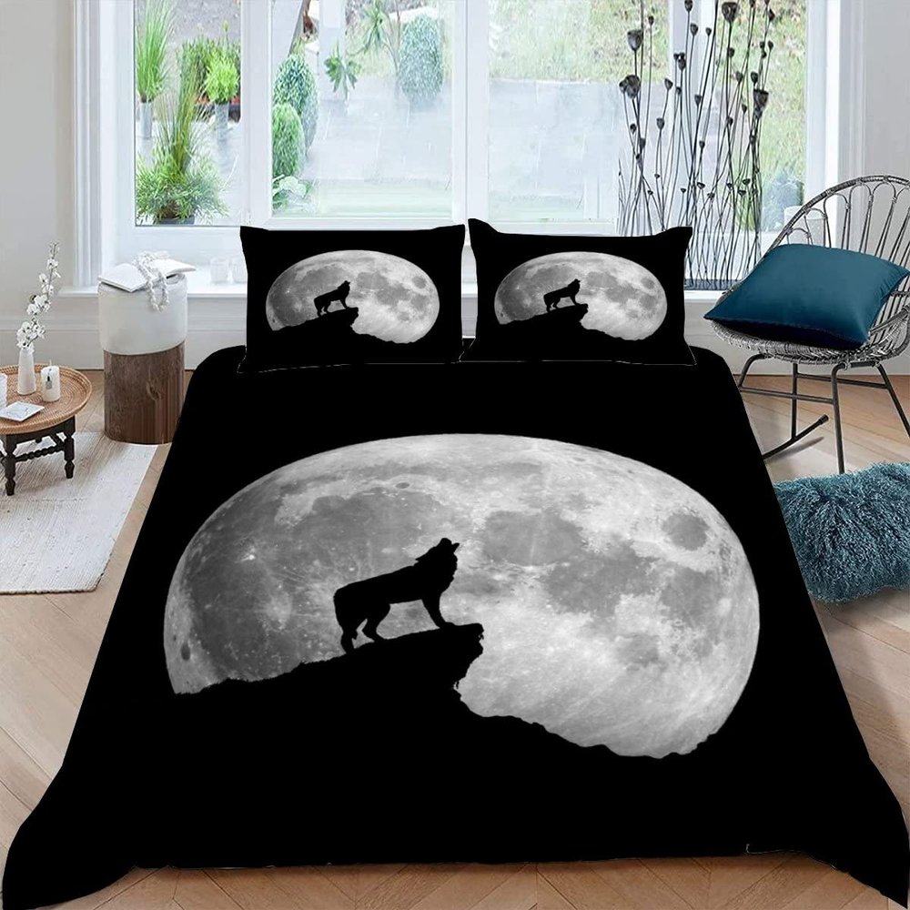 MOUPL Wolf 3-Piece Duvet Cover Set, 155 x 220 cm
