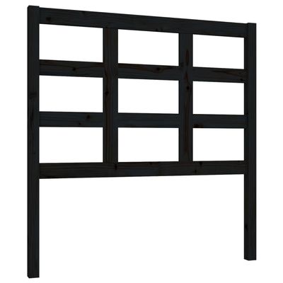 vidaXL Black Solid Pine Wood Headboard 95.5 x 4 x 100 cm