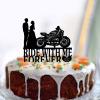 Ride To Forever Motorcycle Wedding Cake Topper, Rustic Mr. and Mrs., Personalized Names, Est. and Date view 2