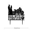 Ride To Forever Motorcycle Wedding Cake Topper, Rustic Mr. and Mrs., Personalized Names, Est. and Date view 3